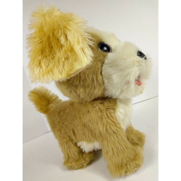 FRF PUPPY DOG BARKS, WALKS & PANTS BROWN & WHITE BIG EYES 9" PUPPY DOG Pink Bows - Picture 4 of 12